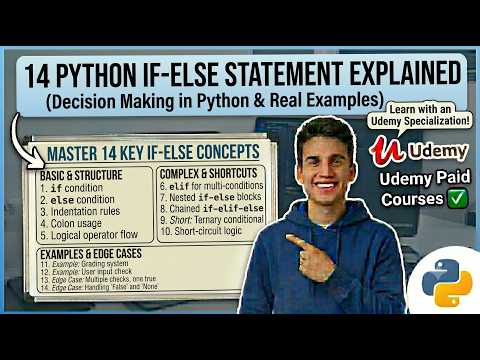 14 Python if-else Statement Explained | Decision Making in Python | Udemy Paid Courses ✅