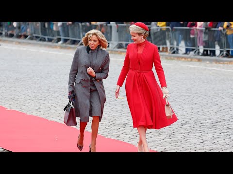 Koning Filip en koningin Mathilde ontvangen echtpaar Macron en onze @WDehandschutter was erbij