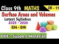 Class 9 Maths Chapter 11 Surface Areas and Volumes DOE Support Material | Q36 - Q38