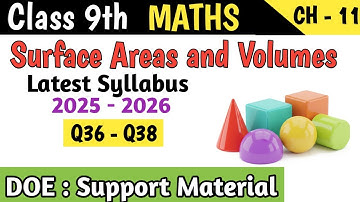 Class 9 Maths Chapter 11 Surface Areas and Volumes  DOE Support Material | Q36 - Q38