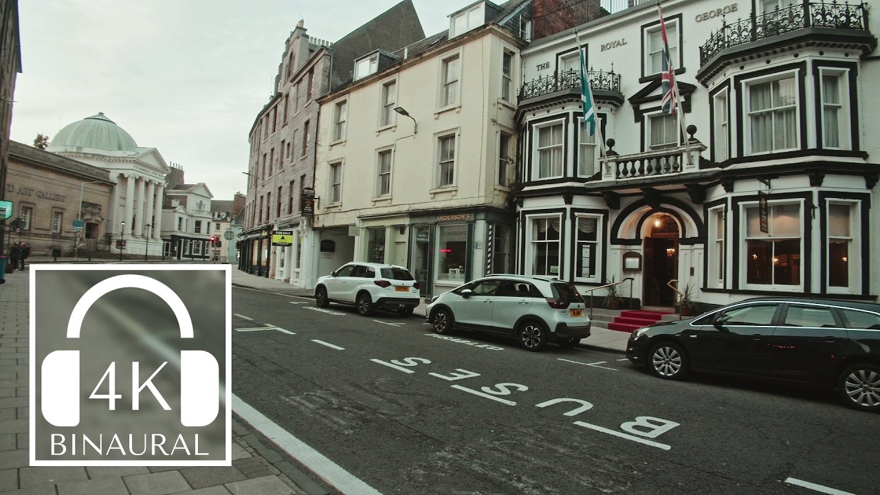 Perth, Scotland: Overcast Friday Afternoon Walk | 4K