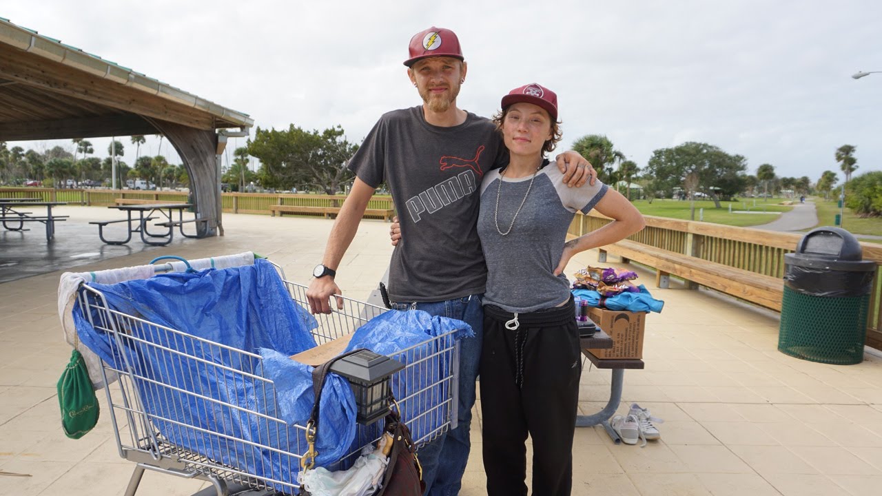Homeless in Titusville, Florida Delaney Garrison 19 and Cody Jewel 29