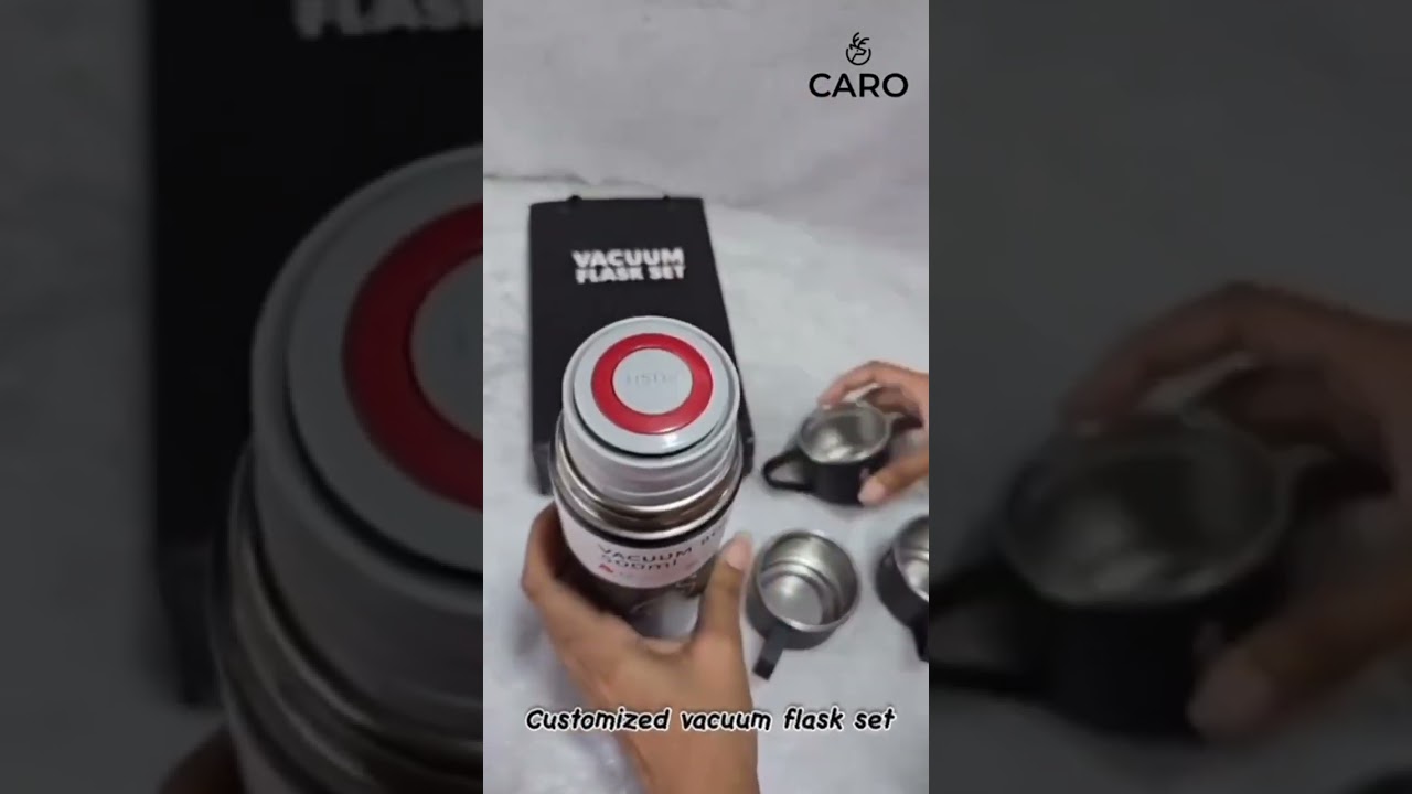 Vaccum flask set. Set of bottle and 2 cups Get customised. Corporate gift set