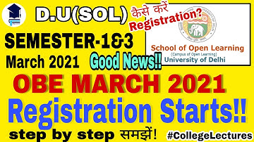 OBE REGISTRATION | MARCH 2021 OPEN BOOK EXAM REGISTRATION |SOL/REGULAR/NCWEB OBE  #OBEREGISTRATION