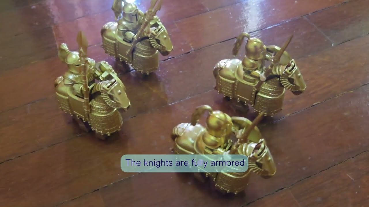 Lego Compatible Most Beautiful Golden Minifigure Knight of Medieval Times King Arthur