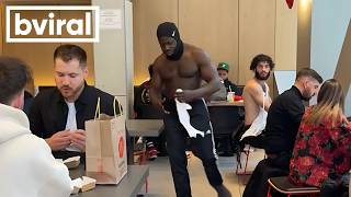 Big Guy Rips T-Shirt Right Off Another Mans Back
