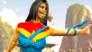 Mortal Kombat 9 - Captain Marvel Mileena Costume Skin PC Mod Performs Intro On All Stages 4K Mods