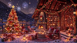 Fireworks Winter Porch Night 🎆 Cozy Fire Pit & Christmas Jazz | New Year’s Eve Ambience for Relaxing screenshot 2