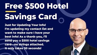 Free $500 Hotel Savings Card for Updating Your Information