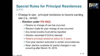 chapter 8 rules principal residence, identical property, superficial loss and capital gain reserve