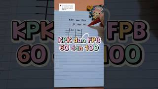 find the kpk and gcb of 60 and 100 using the maths table method
