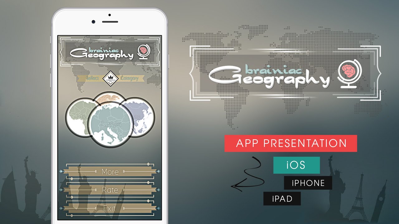 📱 Photo Trivia Quiz With CMS - iOS (Geography Brainiac - iPhone 7 & iOS 10 Ready) ᴴᴰ