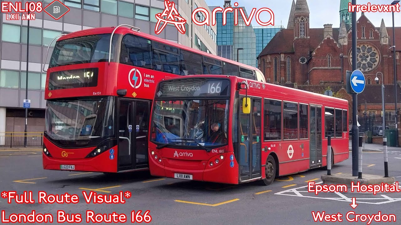 *Full Route Visual* Route 166 (Epsom Hospital to West Croydon)