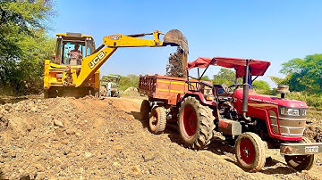 Jcb 3dx Loading Mud In Tractor | Eco Xpert | Mahindra Yuvo 574di | Tractor video | Mud Loading |