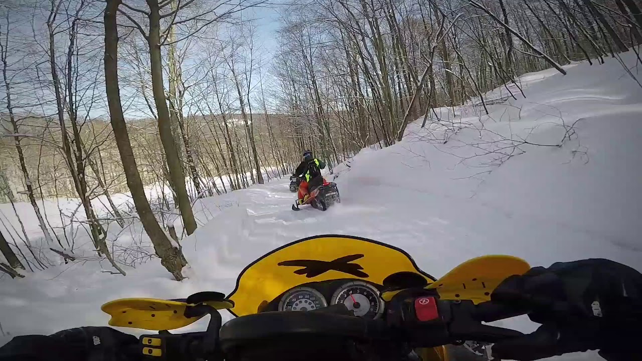 Snowmobiling through Greek peak ski resort 2020 YouTube