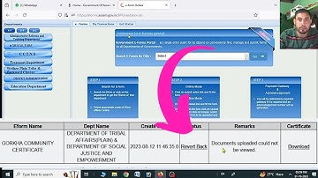 How to solve Revert Back problem/PRC/Income/Caste certificate/Gorkha Community Certificate online