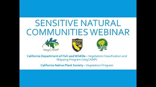 Sensitive Natural Communities Webinar, December 7th, 2021