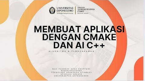[13] Yuks gengss buat aplikasi dengan cmake dan Ai C++