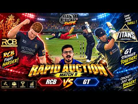 Final over drama ! RCB vs GT Bangalore vs Gujarat Rapid Auction Real Cricket swipe gameplay