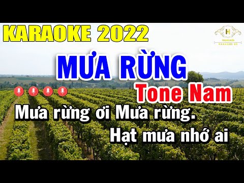 Karaoke Mưa Rừng Tone Nam - Mưa Rừng Karaoke Tone Nam Nhạc Sống 2022 | Trọng Hiếu