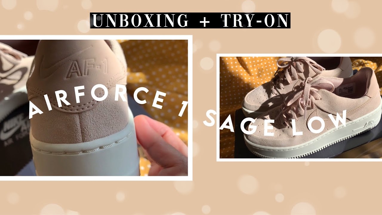 NIKE AIR FORCE 1 SAGE LOW (PARTICLE BEIGE) |  UNBOXING + TRY-ON  | Ricci Rea