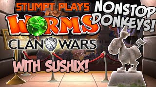 Stumpt Plays - Worms: Clan Wars - Nonstop Donkeys (with Sushix)