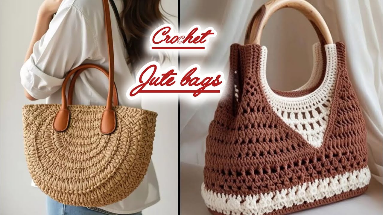 Trendy Crochet Jute Bag Collection | Designer Handmade Bags Ideas | LadyLoops