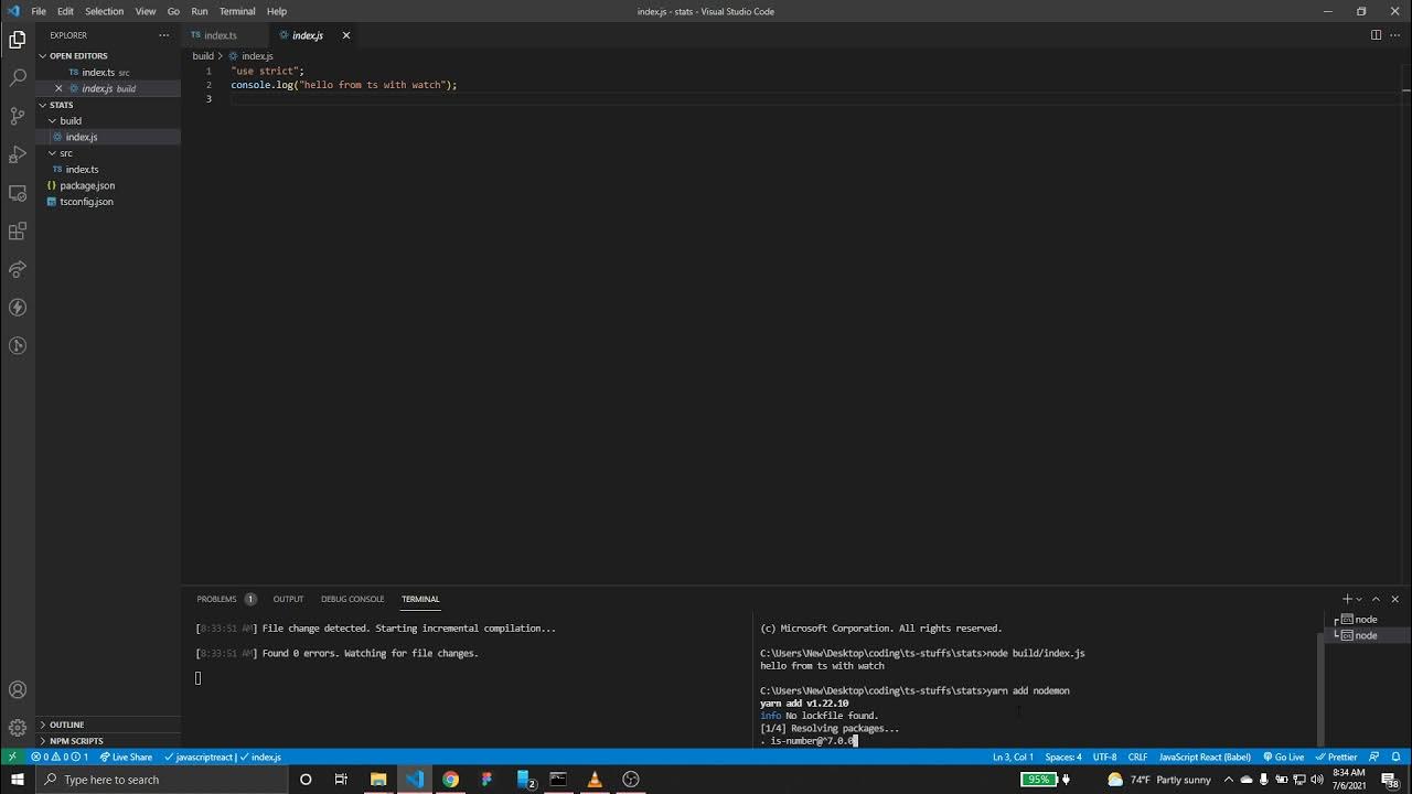 Setup Typescript with nodemon - YouTube