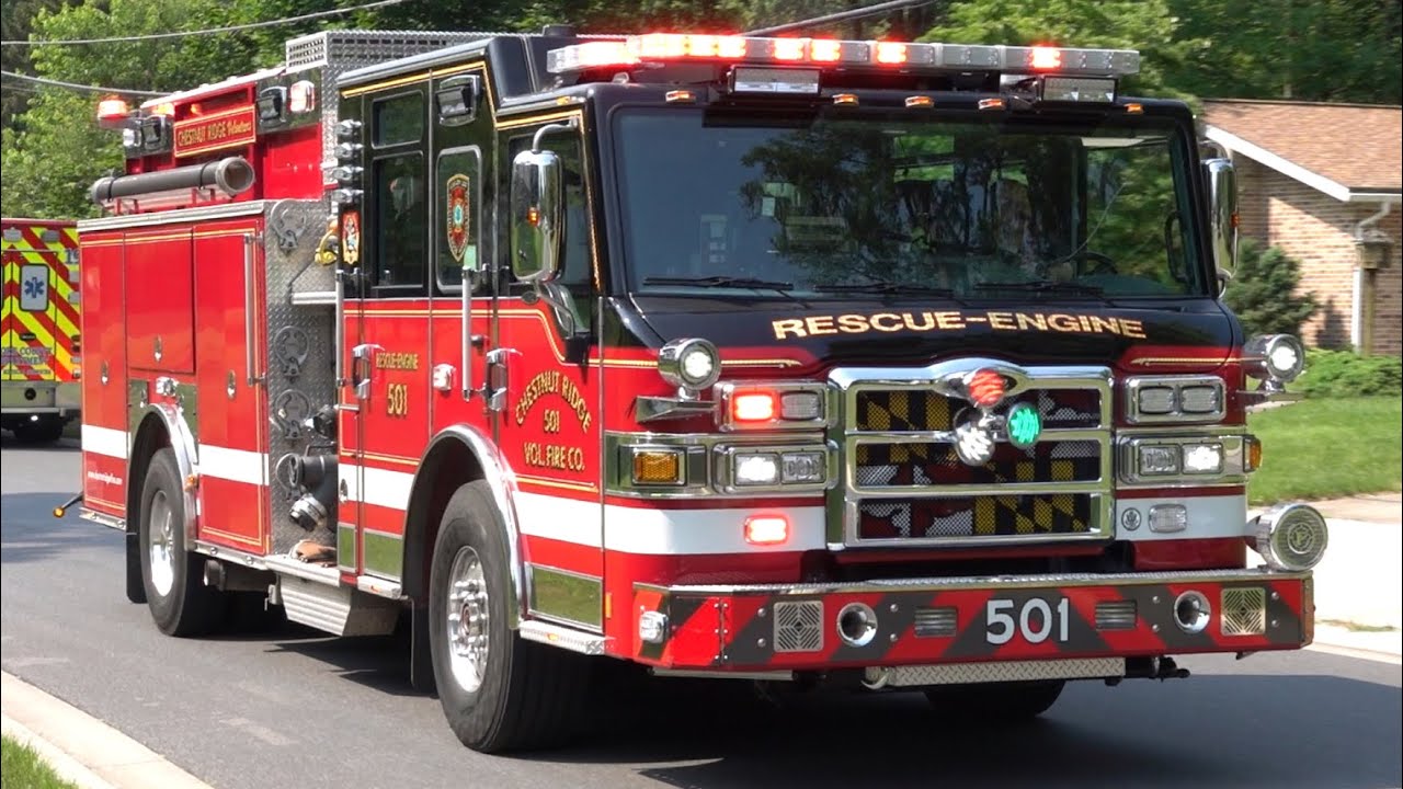 Chestnut Ridge Volunteer Fire Company Rescue Engine 501 Responding 6/9 ...