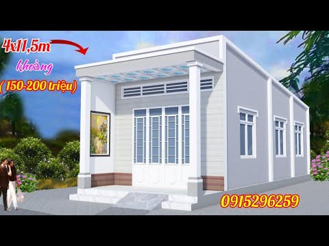 Nhà cấp 4 đơn giản giá hoàn thiện với 46m2 | tiền chế mái mỹ - YouTube