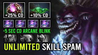 Unlimited Skill Spam Only 5 Sec CD Arcane Blink Solo Mid Dazzle 100% Annoying Slow Dota 2