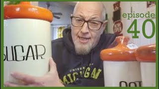 Amazing thrift store haul! 1960's Holliday Designs, ceramic kitchen canisters!!! Episode# 40