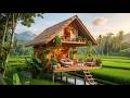 I Built a Cozy Cabin in the Middle of a Rice Field | Solo Build ASMR