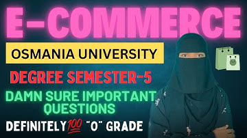 📌E-COMMERCE || Degree 5th semester E-commerce damn sure important questions💯"O" Grade✅|O.U| BCOM CA