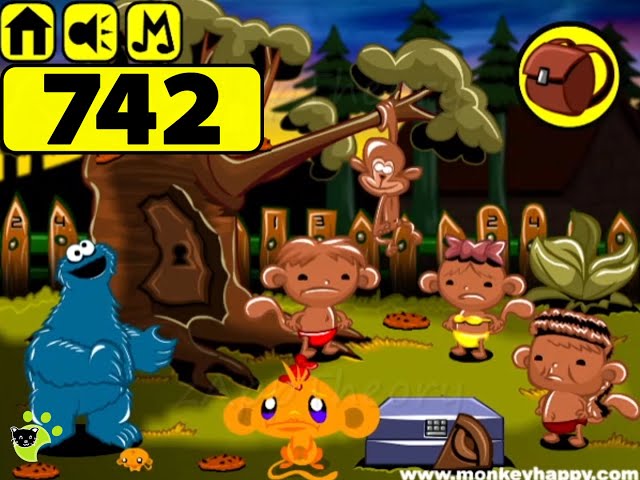Monkey Go Happy 742 Kookie Monster Monkey Tail Full Walkthrough
