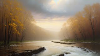 Thunderous River Harmony: Serene Water Sounds with Dramatic Thunder