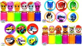 Learn Colors With Blaze PJ Masks My Little Pony Play Doh Slime Surprise Egg and Toy Collector SETC