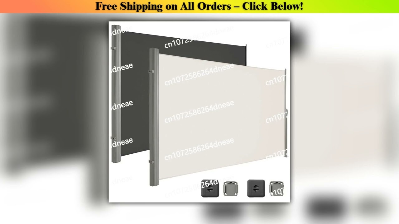 Retractable Side Awning Outdoor Patio Pool Water Repellent Garden Terrace Sun Shade Screen Privacy