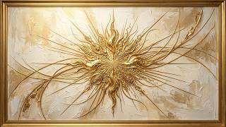 4K Modern Gold Art TV Screensaver 🌿 Radiance & Soothing Rain Water Sounds | Deep Sleep & Study screenshot 4