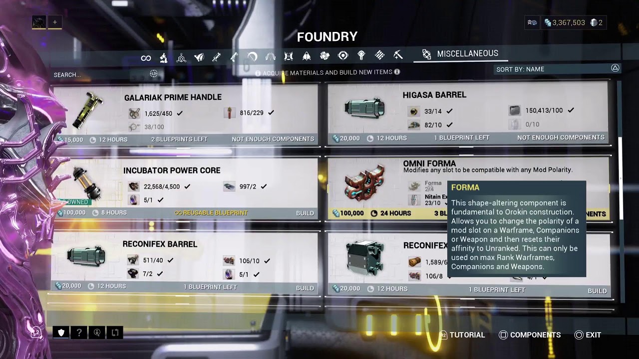 WARFRAME [Uriel Crafting] {PS5} (R)