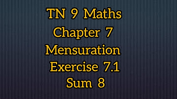 Tn samacheer class 9 maths chapter 7 Mensuration exercise 7.1 sum 8 #saimanimaths