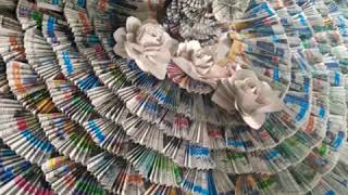 Recycled dresses from newspapers