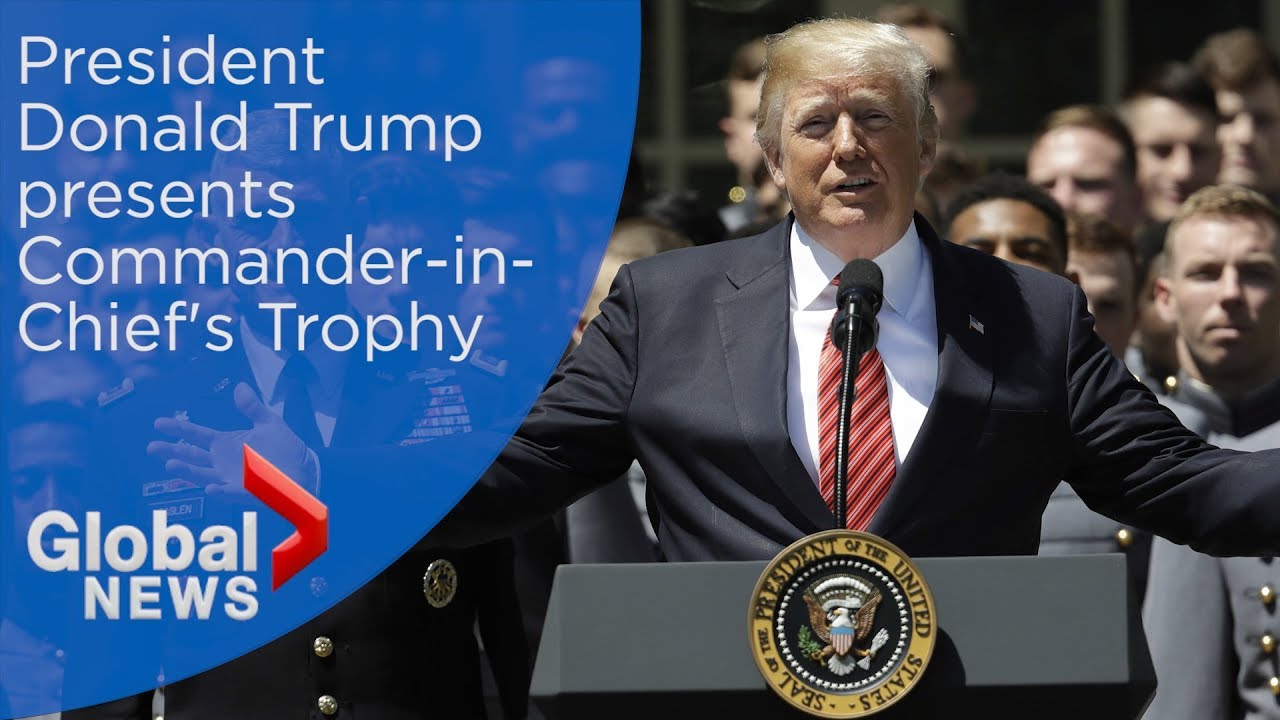 Trump presents Commander-in-Chief's Trophy to Military Academy football team