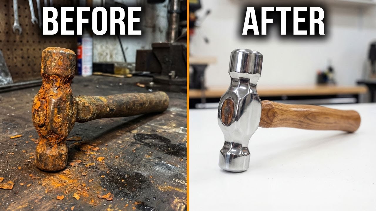 Old Hammer Is Restored – From Broken Junk to Like-New Tool (Full Process)