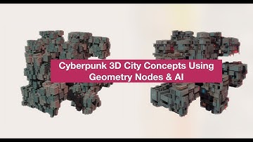 LIVENODING Cyberpunk 3D City Concepts Using Geometry Nodes and AI