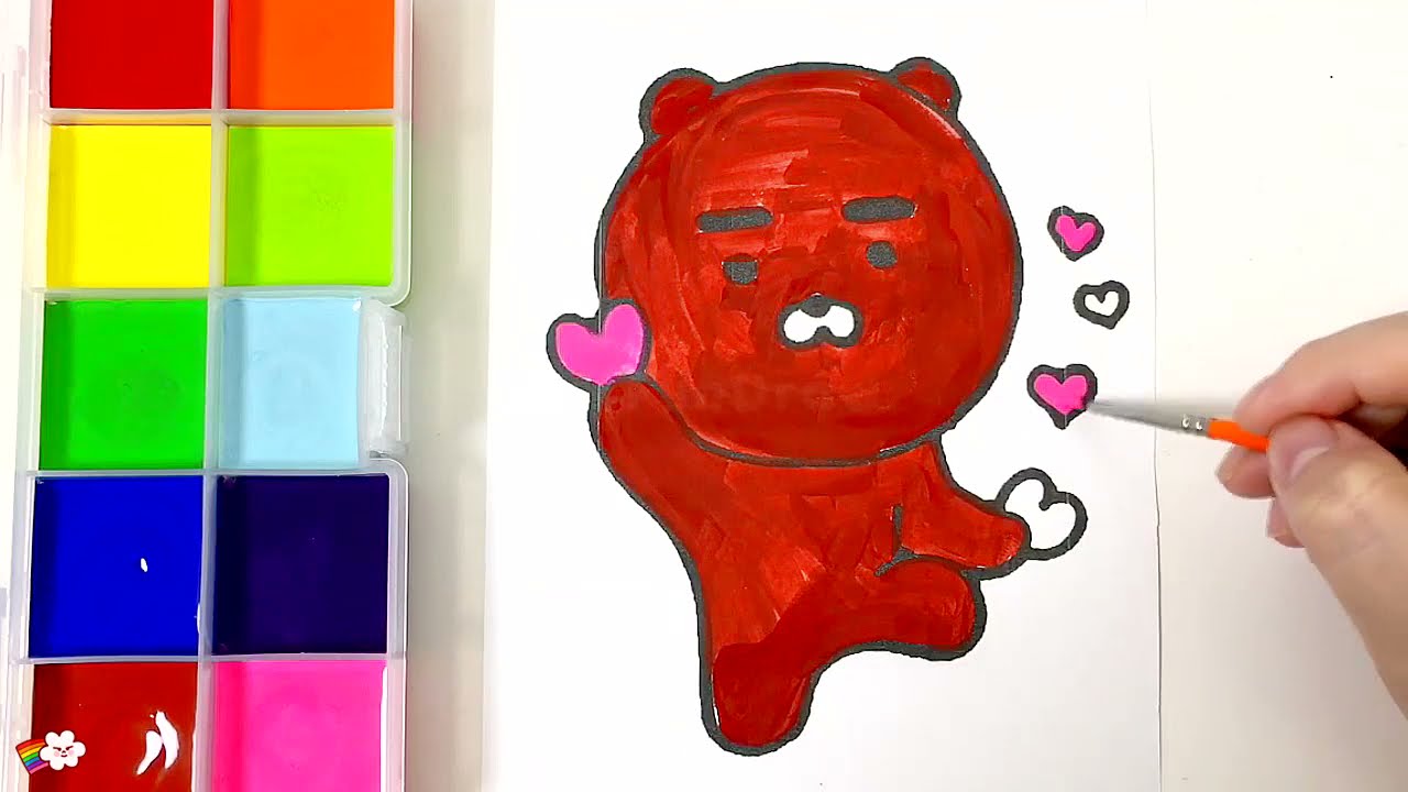 DRAW FOR KID | Kakao Friends Heart Lion Character Drawing Coloring Play