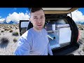 Living off the grid in the desert for a day in my car vanlife