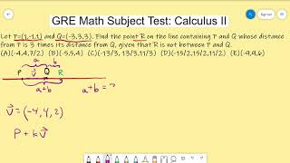 Cracking the GRE Math Subject Test - Calculus II #6 (Easy+)