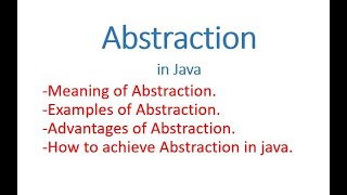 What is Abstraction - Hindi