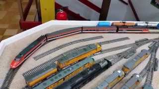 Customized LIMA H0 Scale, orange TGV, 4 pcs lot, dual DCC MOTORIZED locos With SOUND